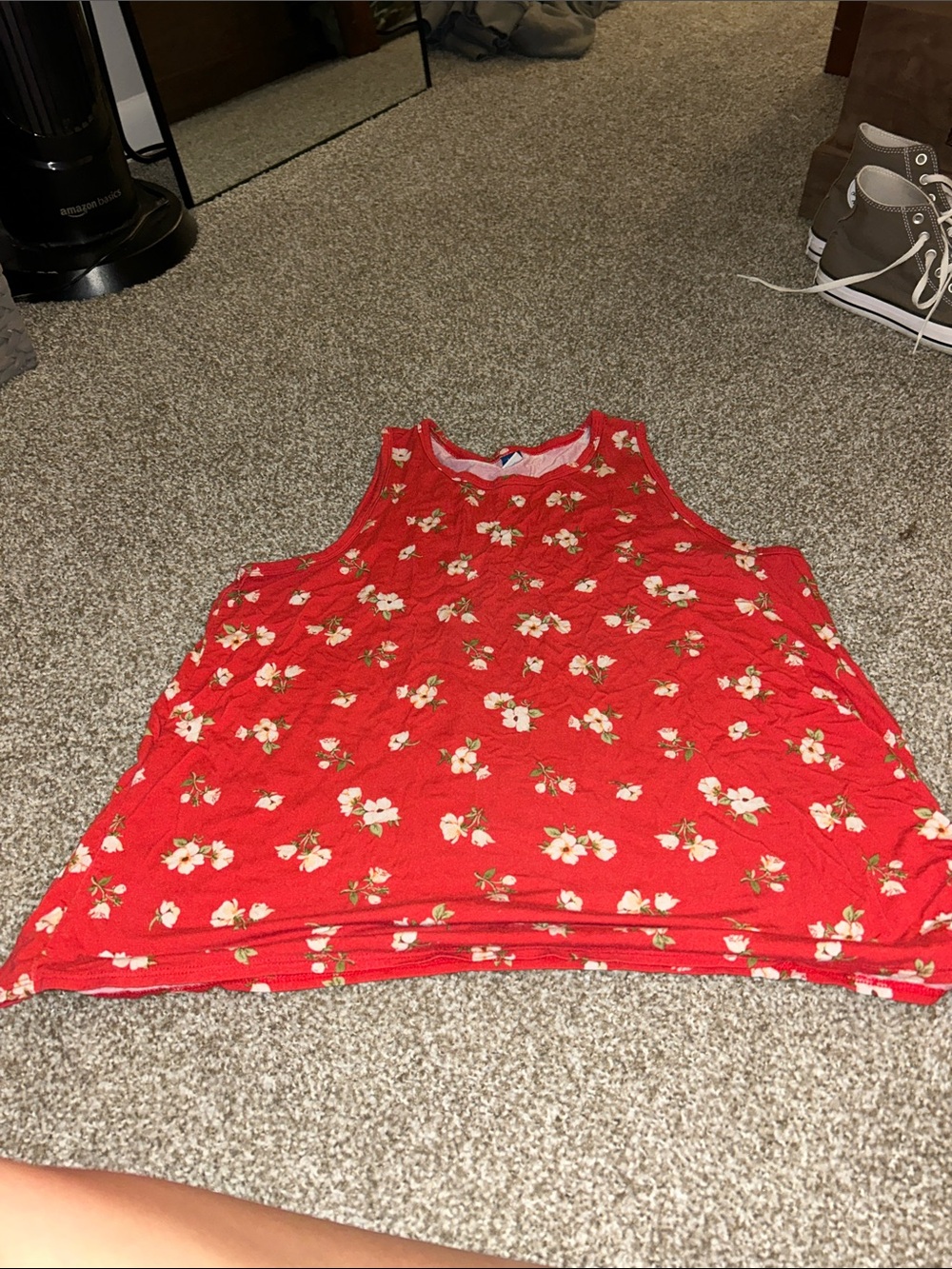 Old Navy Red Floral Tank Top